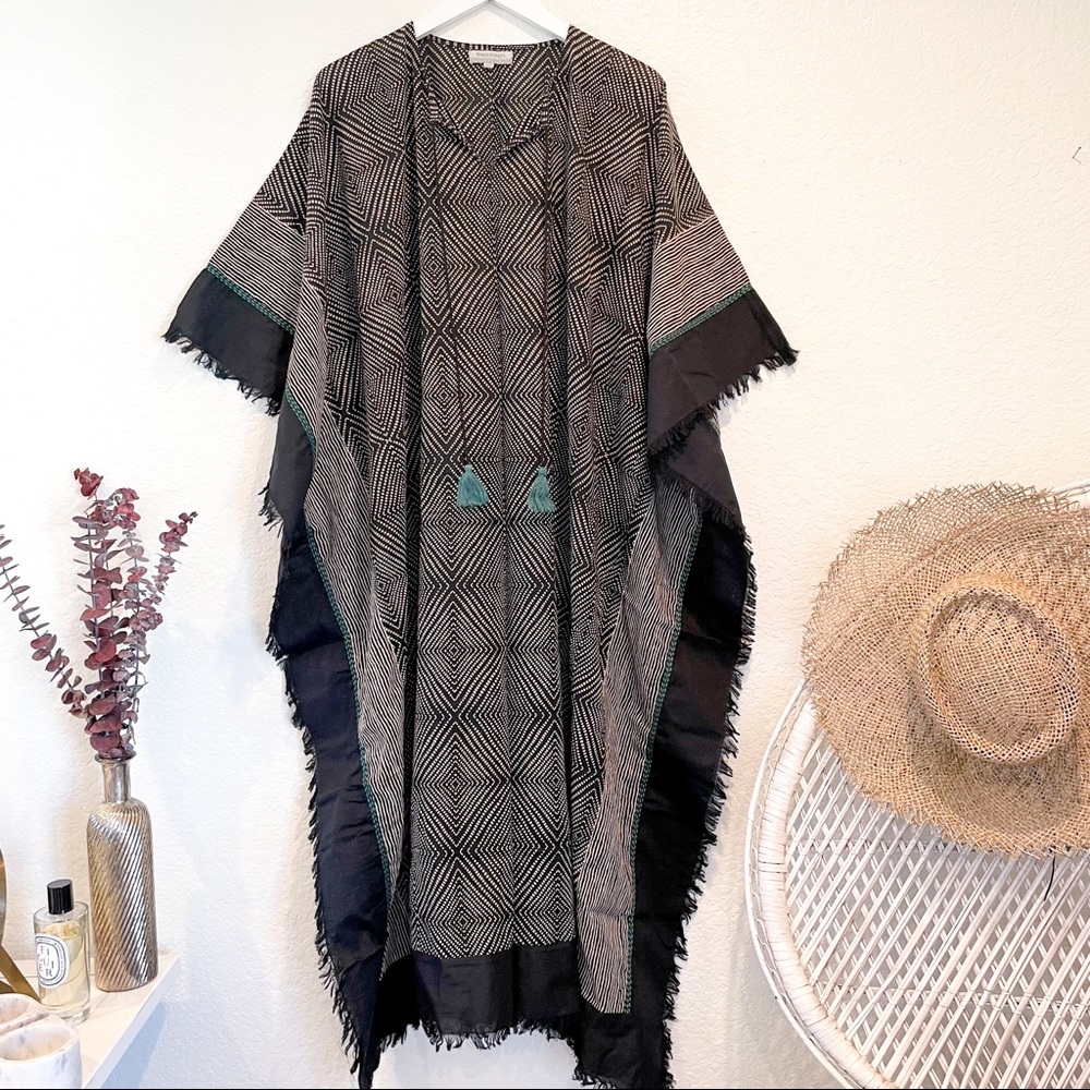 NWOT Batik Print Kaftan Kimono Beach Cover Up World Market One Size Bohemian